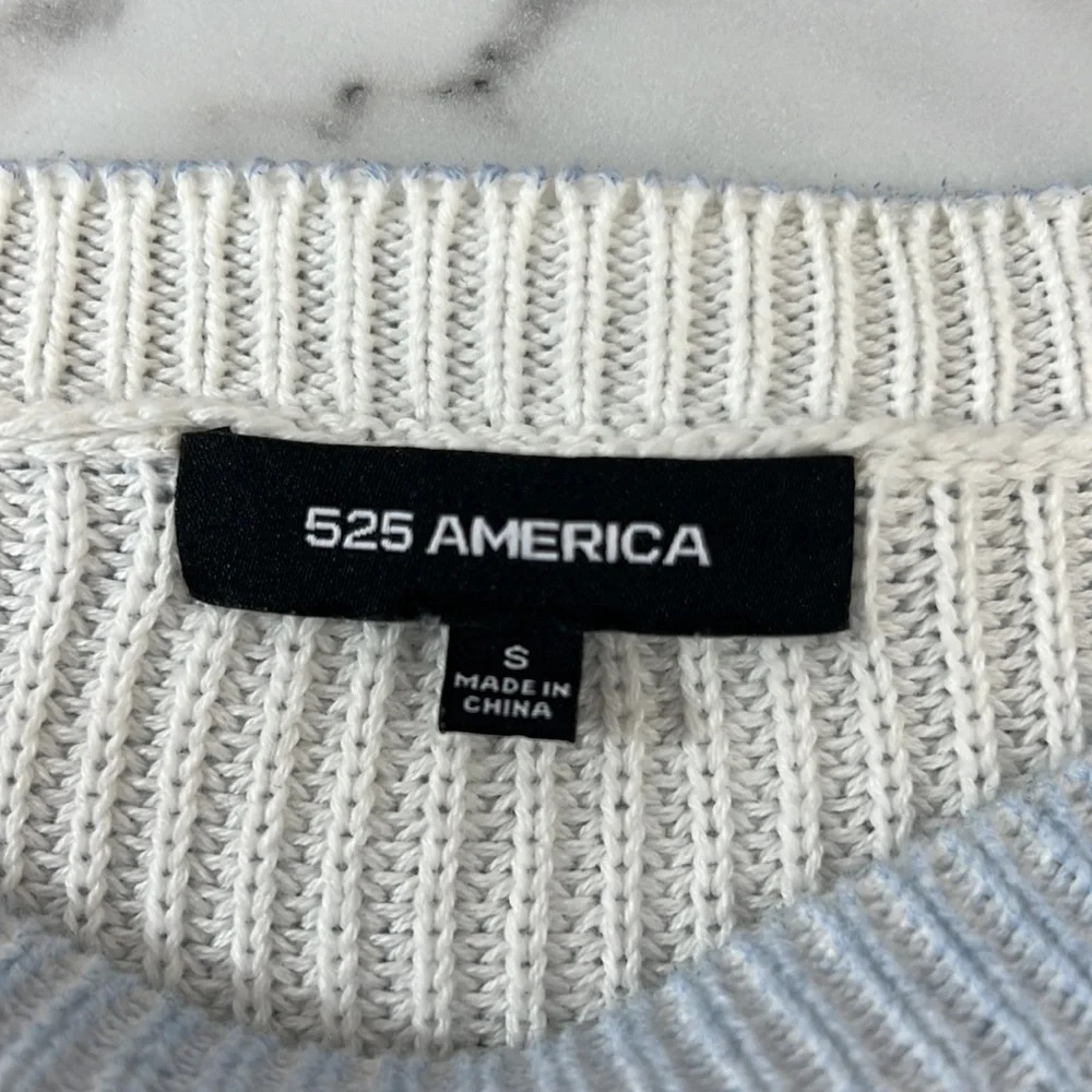 525 America Purple Blue Ribbed Ombre Knit Pullover Sweater‎ Womens Small Cotton - Picture 8 of 10